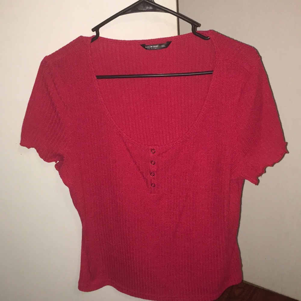 Shein Curve 3XL Red Top